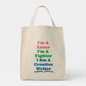 Be A Lover Fighter Creative Writer Author Motto Tragetasche (Rückseite)