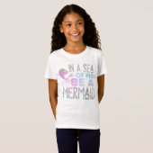"Be a Mermaid" Iridescent Hologram Glitzer T-Shirt (Vorne ganz)