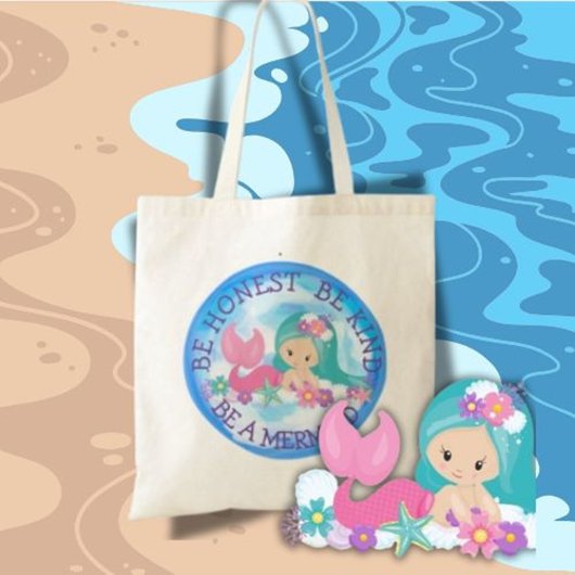 BE A Mermaid Niedlich Happy Tote Bag Tragetasche
