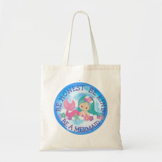BE A Mermaid Niedlich Happy Tote Bag Tragetasche (Vorne)