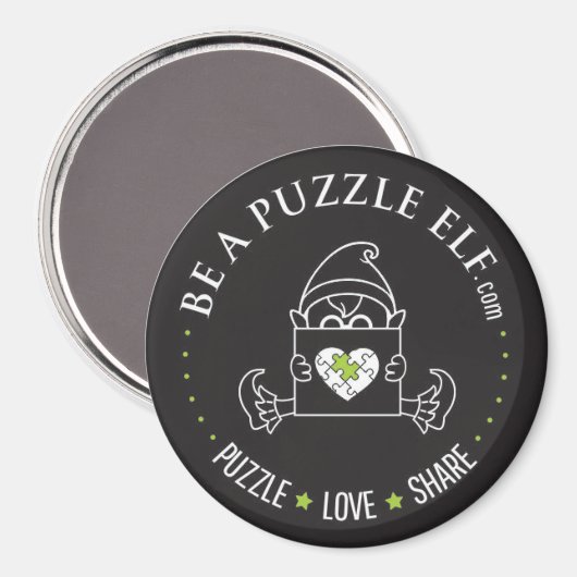Be A Puzzle Elf - Magnets Magnet (Vorderseite/Rückseite)