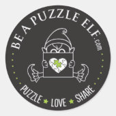 Be A Puzzle Elf – PUZZLE. LOVE. SHARE Sticker (Vorderseite)