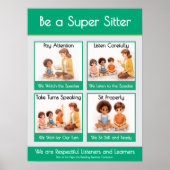 Be a Super Sitter Classroom Anchor Chart Poster (Vorne)