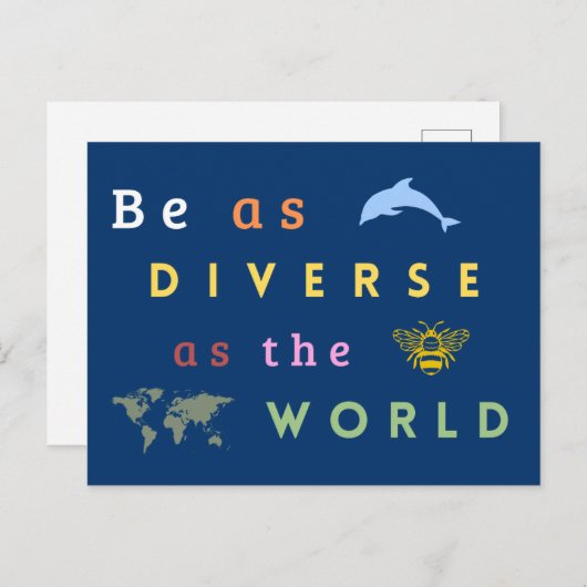Be as diverse as the world postkarte (Vorne/Hinten)