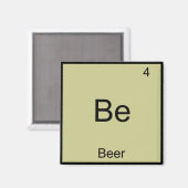 Be - Beer Funny Chemistry Element Symbol T - Shirt Magnet (Vorderseite/Rückseite)