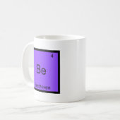 Be - Beethoven Funny Chemistry Element Symbol T-Sh Kaffeetasse (Vorderseite Links)