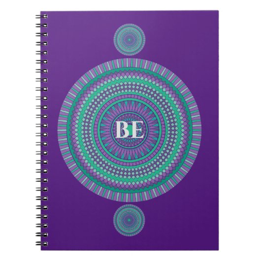 "BE" Blue/Green Custom Mandala Mantra Notizblock (Vorderseite)