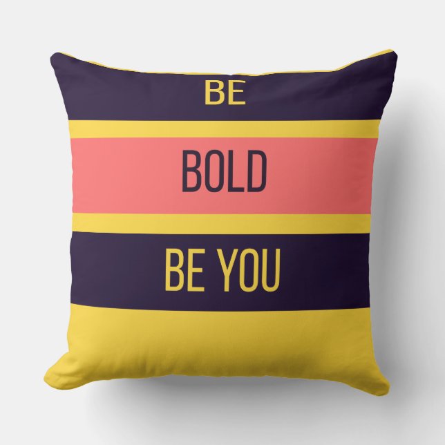 Be Bold — 90s Maximalist Throw Pillow | Retro Bdrm Kissen (Vorderseite)