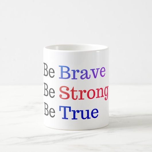 Be Brave Strong True Typography Kaffeetasse (Mittel)