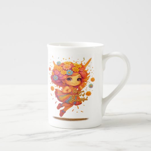 "Be Bright, Be Beautiful" große Tasse - Whimsical  (Rechts)