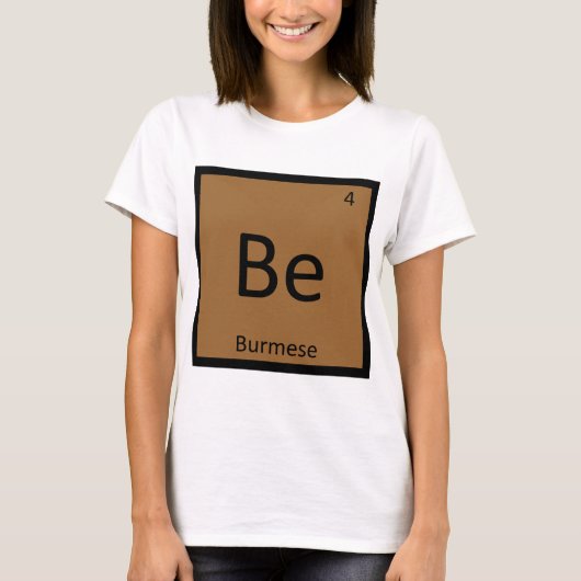 Be - Burmese Cat Python Chemistry Element Symbol T-Shirt (Vorderseite)