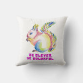 Be Clever. Be Colorful - Watercolor Squirrel Kissen (Rückseite)