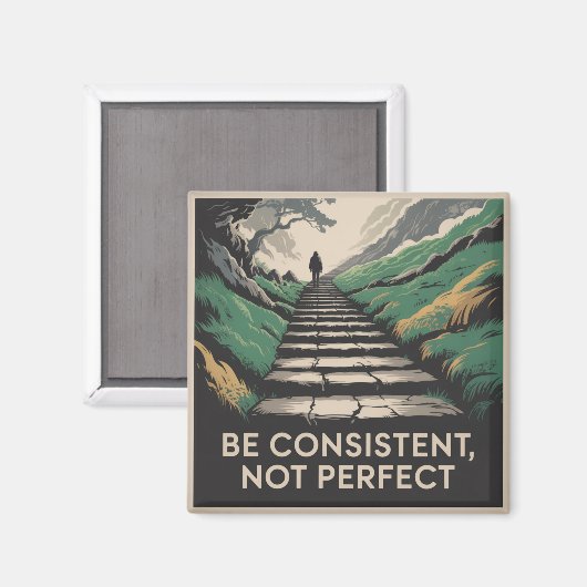 Be Consistent, Not Perfect Magnet (Vorderseite/Rückseite)