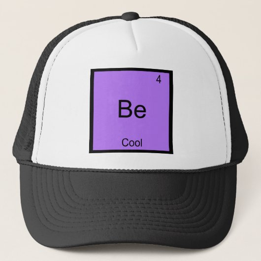 Be - Cooler Chemie Element Symbol Funny Truckerkappe (Vorderseite)