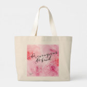 Be Courageous Be Kind Rose Artwork Tote Bag Jumbo Stoffbeutel (Rückseite)