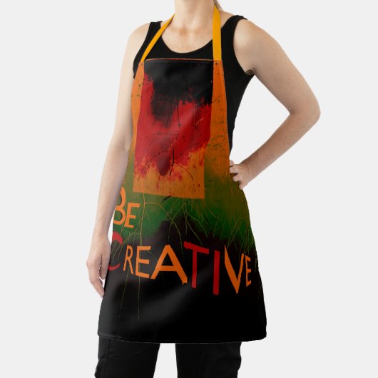 "Be Creative" Schwarz Orange Shades Green Design Schürze (InSitu)
