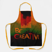"Be Creative" Schwarz Orange Shades Green Design Schürze (Vorderseite)