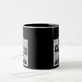 Be Curious Not Judgemental curious cat Zweifarbige Tasse (Mittel)