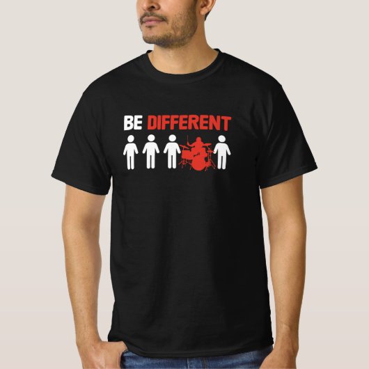 Be Different - Funny Drummer  T-Shirt (Vorderseite)