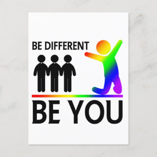 Be different - LGBTQ Pride Postkarte