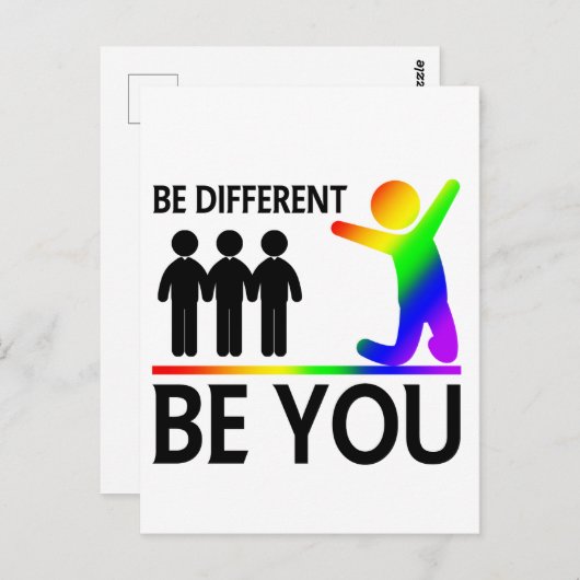 Be different - LGBTQ Pride Postkarte (Vorne/Hinten)