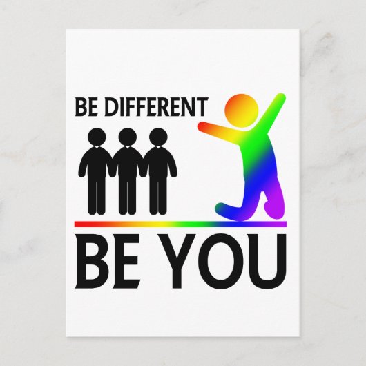Be different - LGBTQ Pride Postkarte (Vorderseite)
