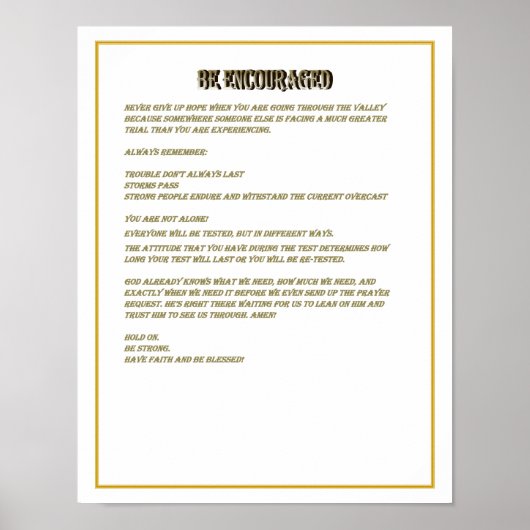 Be Encouraged - Poster (Vorne)