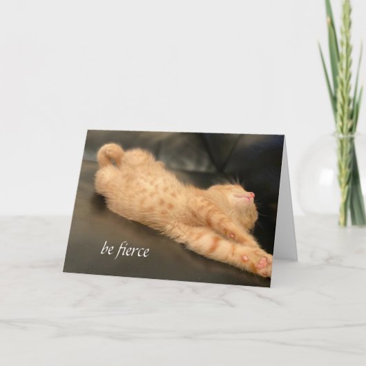 Be Fierce Card Orange Ginger Tiger Kitten Niedlich Karte (Vorderseite)