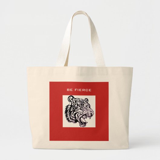 BE FIERCE TIGER TOTE BAG JUMBO STOFFBEUTEL (Vorne)
