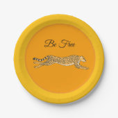 Be Free Running Cheetah Paper Plates Pappteller (Vorderseite)