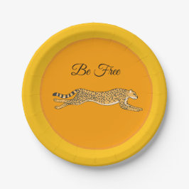 Be Free Running Cheetah Paper Plates Pappteller