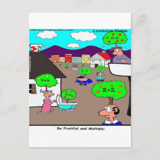 Be Fruitful & Multiply Funny Postkarte (Vorderseite)