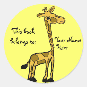 BE- Funny Giraffe Buchkleber Runder Aufkleber
