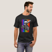 BE GADO CRIME Skull Que Punk Queercore Regenbogen T-Shirt (Vorne ganz)