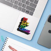 BE GAY DO CRIME AUFKLEBER (Laptop mit iPhone)