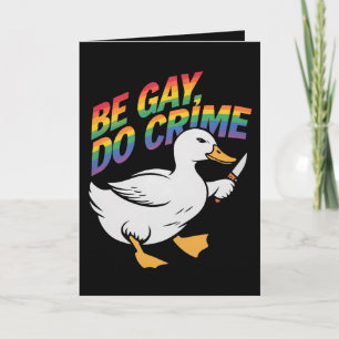 Be Gay Do Crime Funny Gose Regenbogen Pride LGBTQ Karte