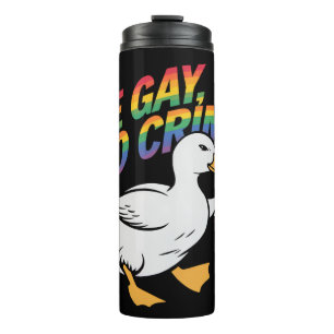 Be Gay Do Crime Funny Gose Regenbogen Pride LGBTQ Thermosbecher