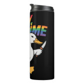 Be Gay Do Crime Funny Gose Regenbogen Pride LGBTQ Thermosbecher (Nach rechts gedreht)