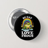 Be Gay Liebe Frogs Funny LGBTQ Pride Rainbow Retro Button (Vorne & Hinten)