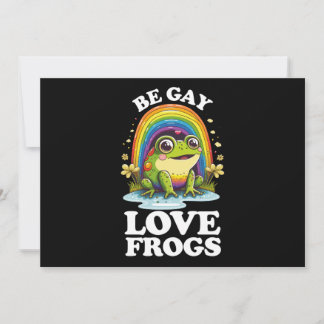 Be Gay Liebe Frogs Funny LGBTQ Pride Rainbow Retro Einladung