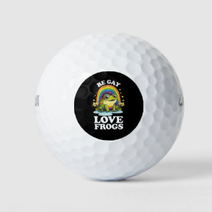 Be Gay Liebe Frogs Funny LGBTQ Pride Rainbow Retro Golfball