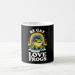 Be Gay Liebe Frogs Funny LGBTQ Pride Rainbow Retro Kaffeetasse