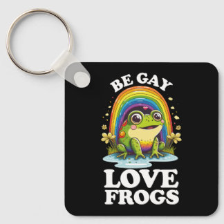Be Gay Liebe Frogs Funny LGBTQ Pride Rainbow Retro Schlüsselanhänger