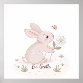 Be Gentle Baby Bunny – Minimalist Scandinavian Poster (Vorne)