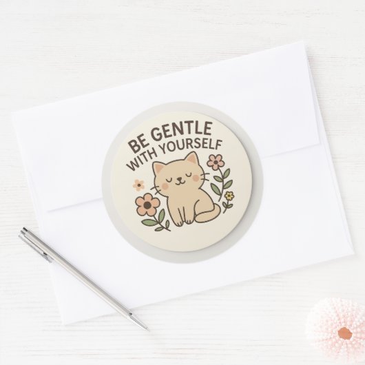 Be Gentle With Yourself Cat Sticker (Umschlag)