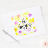 Be Happy 2 Quadratischer Aufkleber (Umschlag)