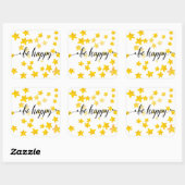 Be Happy 3 Quadratischer Aufkleber (Blatt)