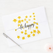 Be Happy 3 Quadratischer Aufkleber (Umschlag)