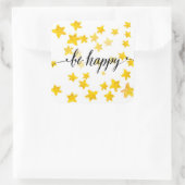 Be Happy 3 Quadratischer Aufkleber (Tasche)