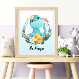 Be Happy Animal Kinderzimmer Wall Art Fotodruck